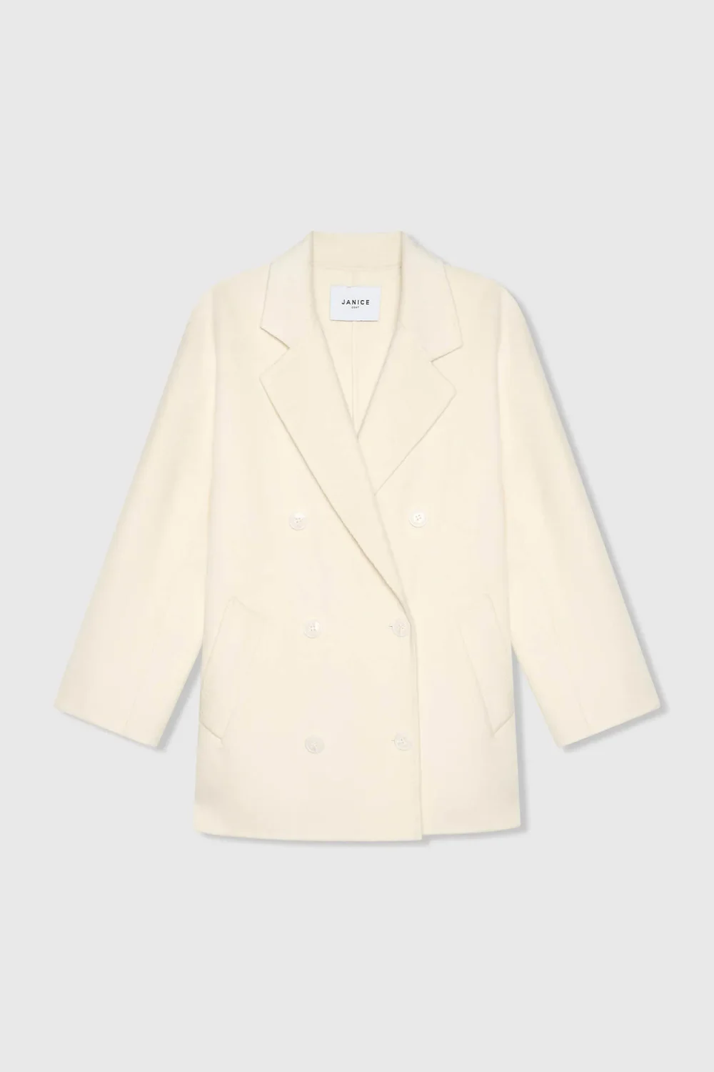 Cashmere Caban Jas Dames Double Face Kennedy Off White