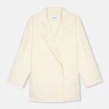 Cashmere Caban Jas Dames Double Face Kennedy Off White