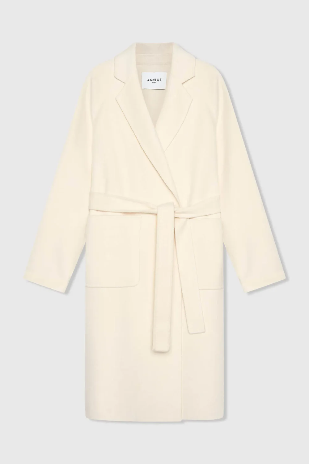 Cashmere Dames Jas Lang Double Face Jules Off White