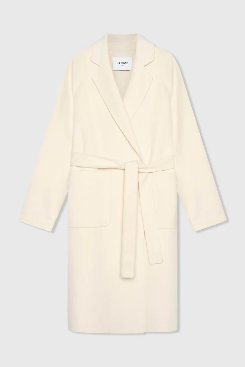Cashmere Dames Jas Lang Double Face Jules Off White