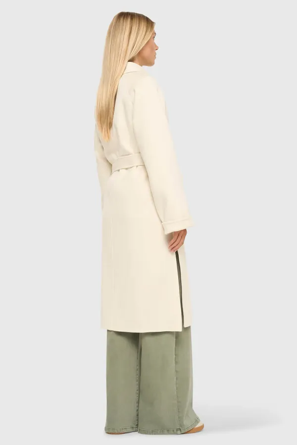 Cashmere Dames Jas Lang Double Face Jules Off White