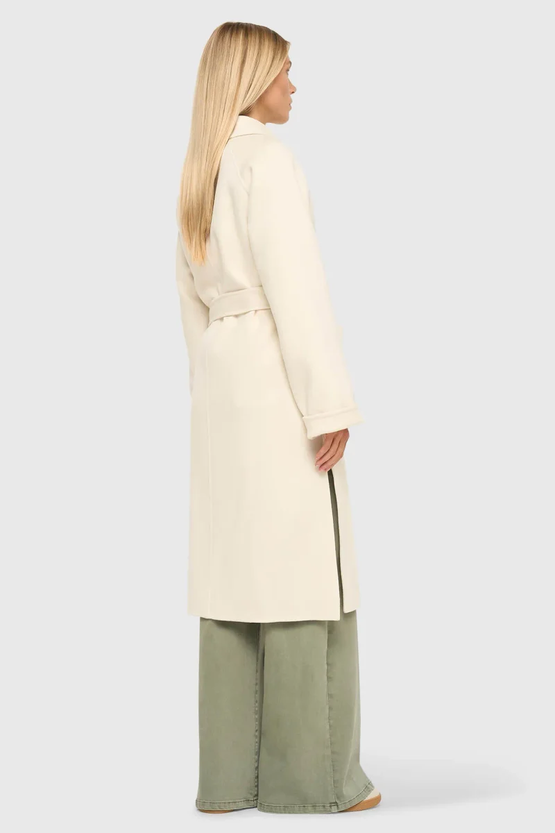 Cashmere Dames Jas Lang Double Face Jules Off White