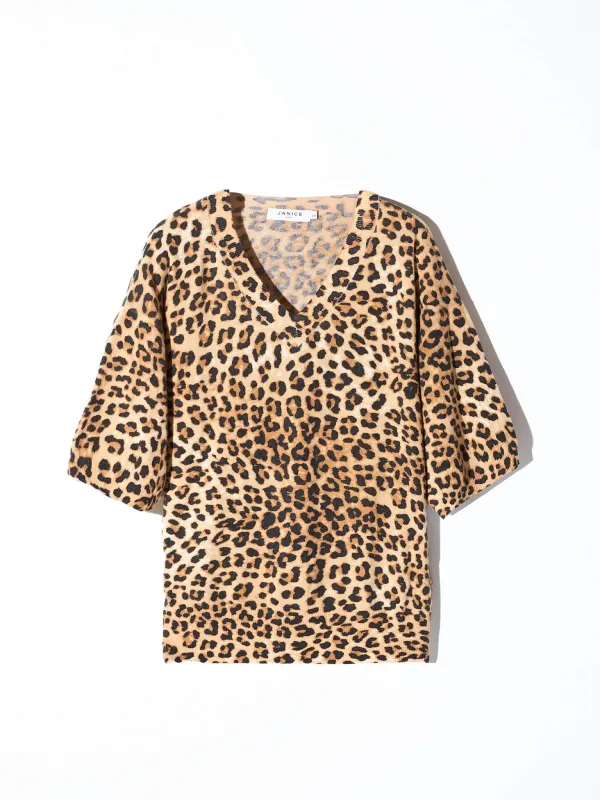 Panterprint Cashmere Dames Trui V Hals Romeo