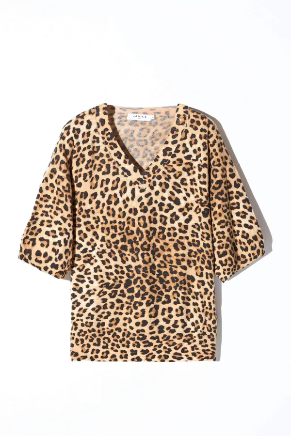 Panterprint Cashmere Dames Trui V Hals Romeo