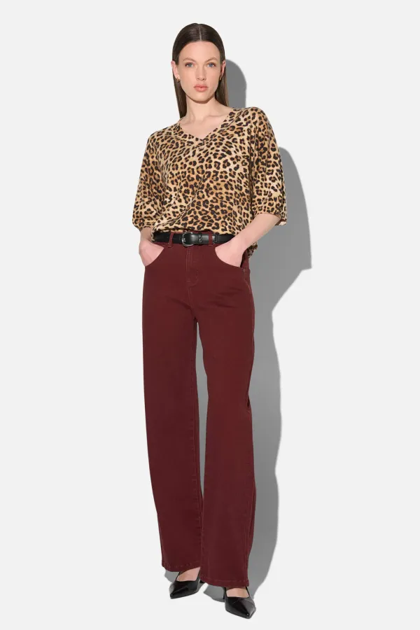 Panterprint Cashmere Dames Trui V Hals Romeo