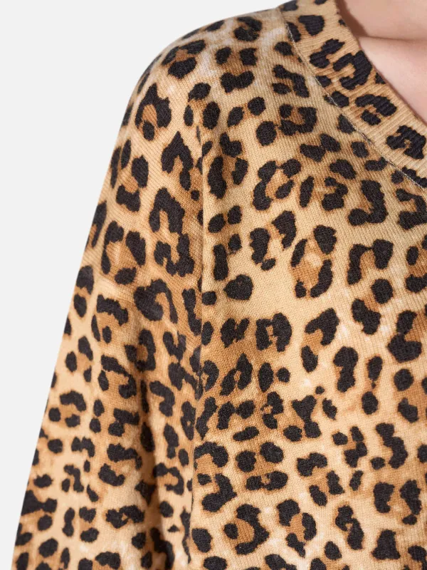 Panterprint Cashmere Dames Trui V Hals Romeo