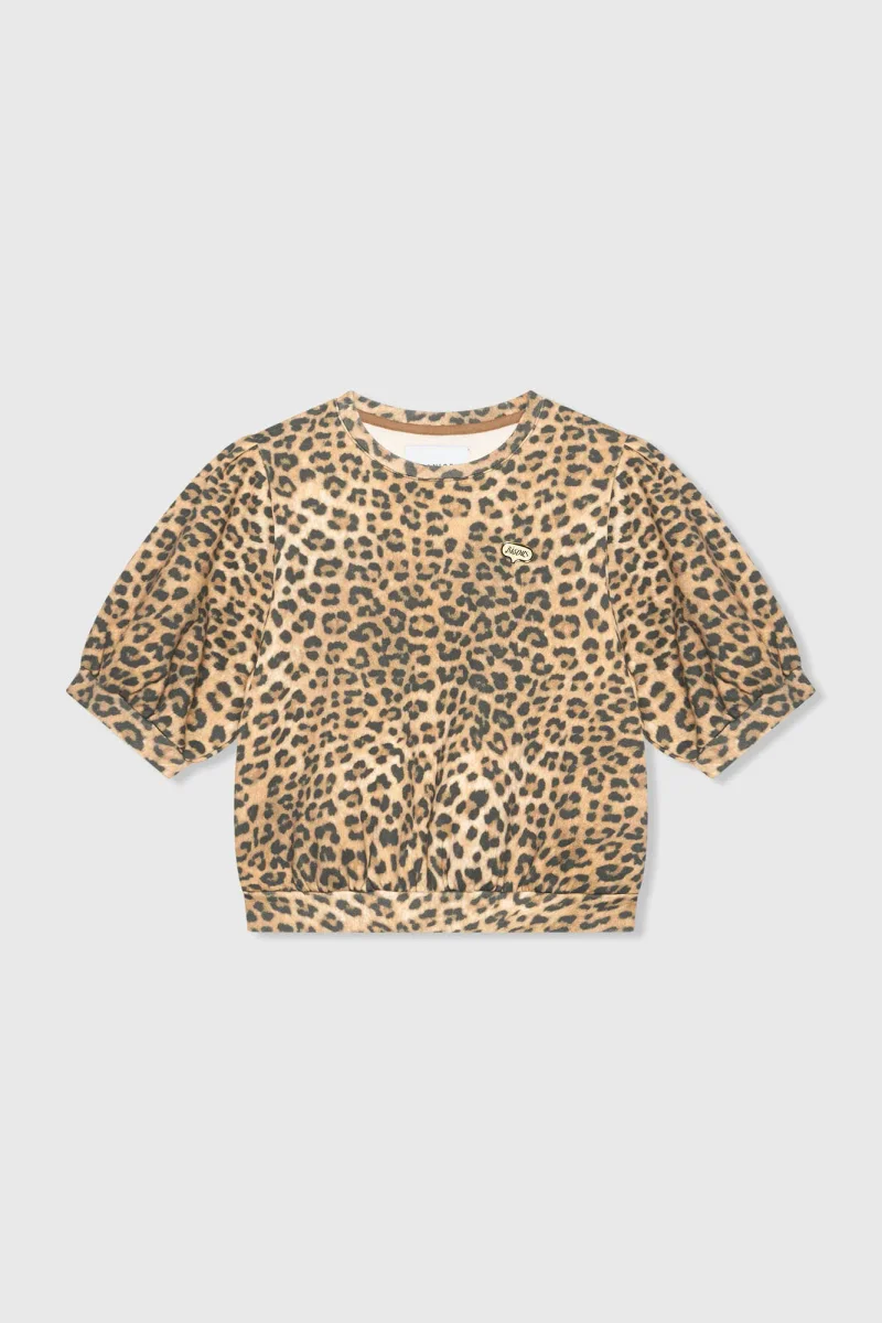 Panterprint Dames Sweater Pof Mouw Katoen Corey