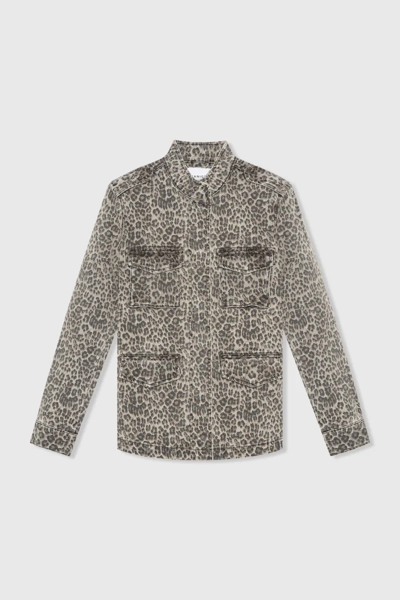 Panterprint Denim Spijkerjas Dames Dwayne
