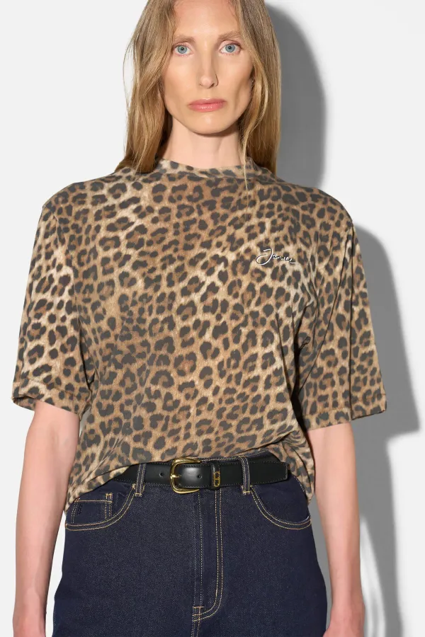 Panterprint Shirt Dames Katoen Logo Adam