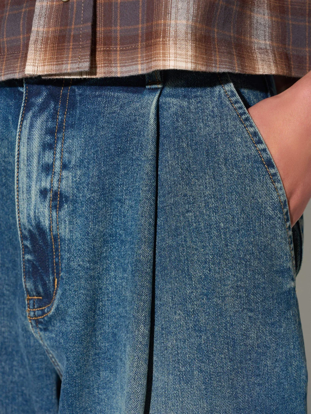Paperbag Jeans Dames Steekzakken Barrel Balti Blauw 357