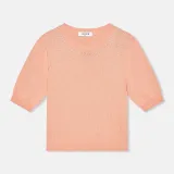 Peach Katoenen Dames Truitje Met Steentjes Barret