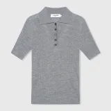 Polo Truitje Gebreid Merino Wol Kian Grijs