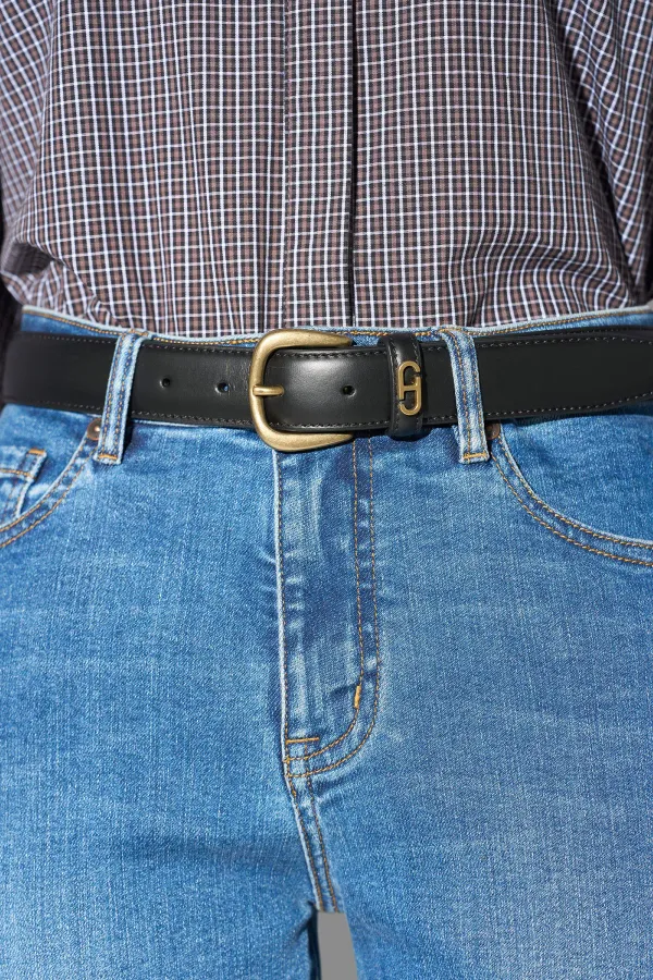 Riem Leer Dames Zwart Malone Brass
