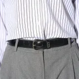 Riem Leer Dames Zwart Malone Zilver Croco