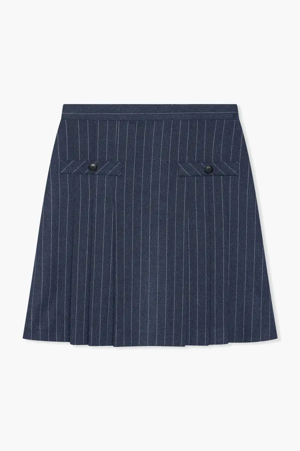 Rokje Plooien Krijtstreep Saint Blauw