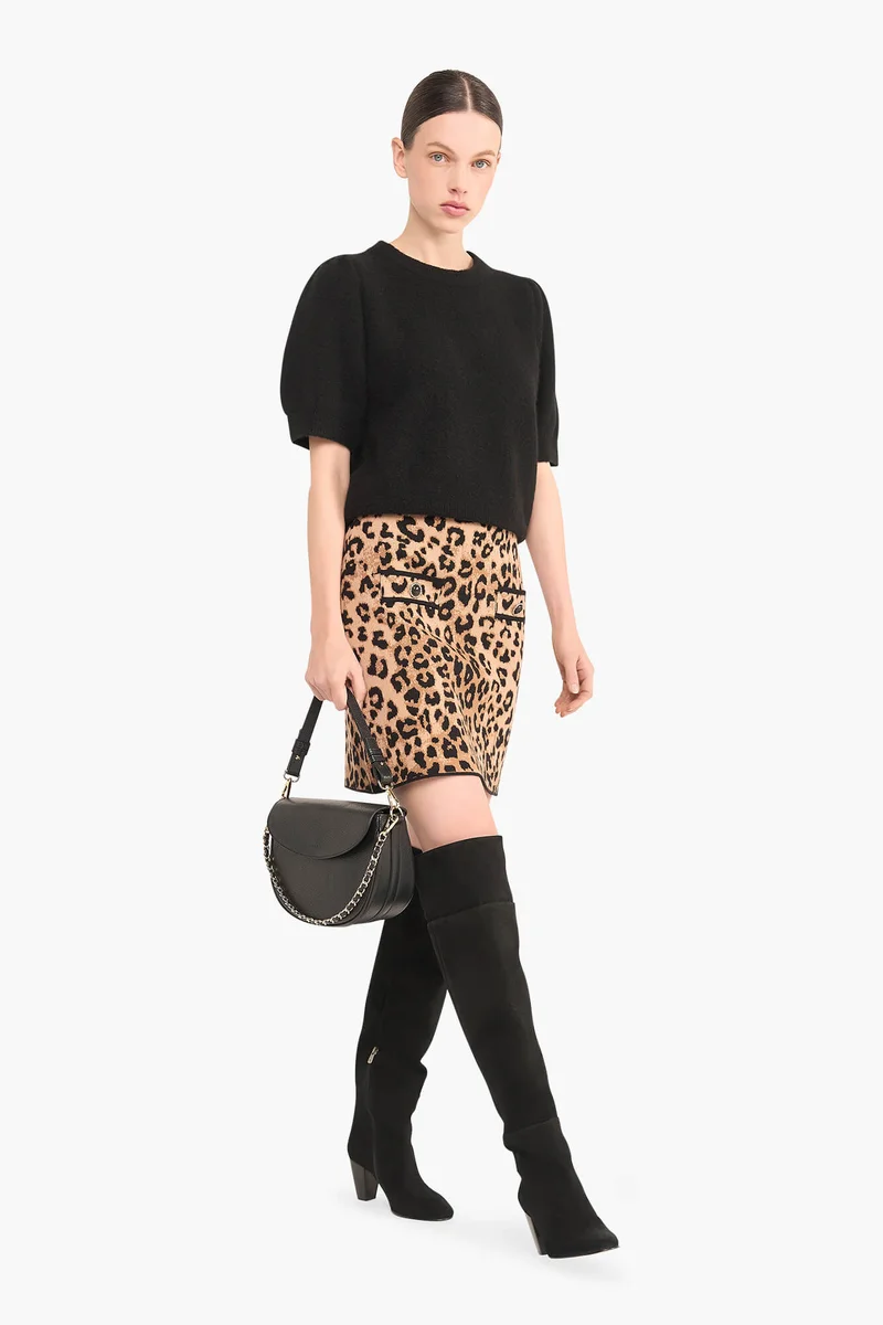 Rokje Gebreid Stretch Viscose Rodger Panterprint