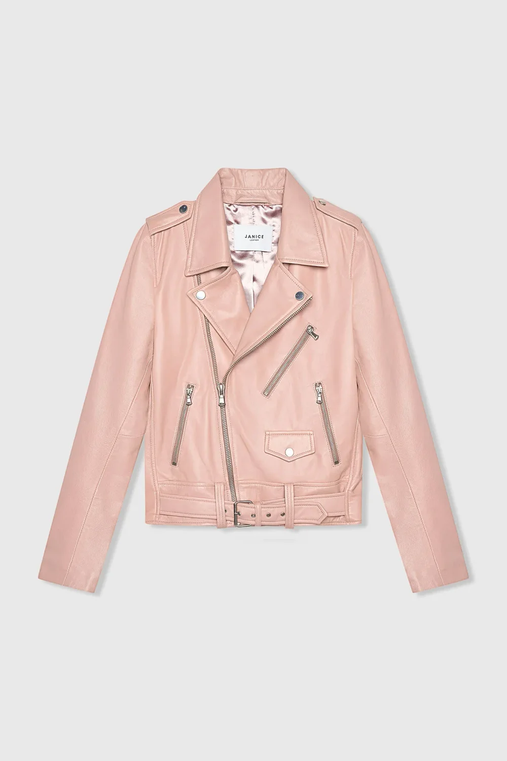 Roze Leren Biker Jack Burke