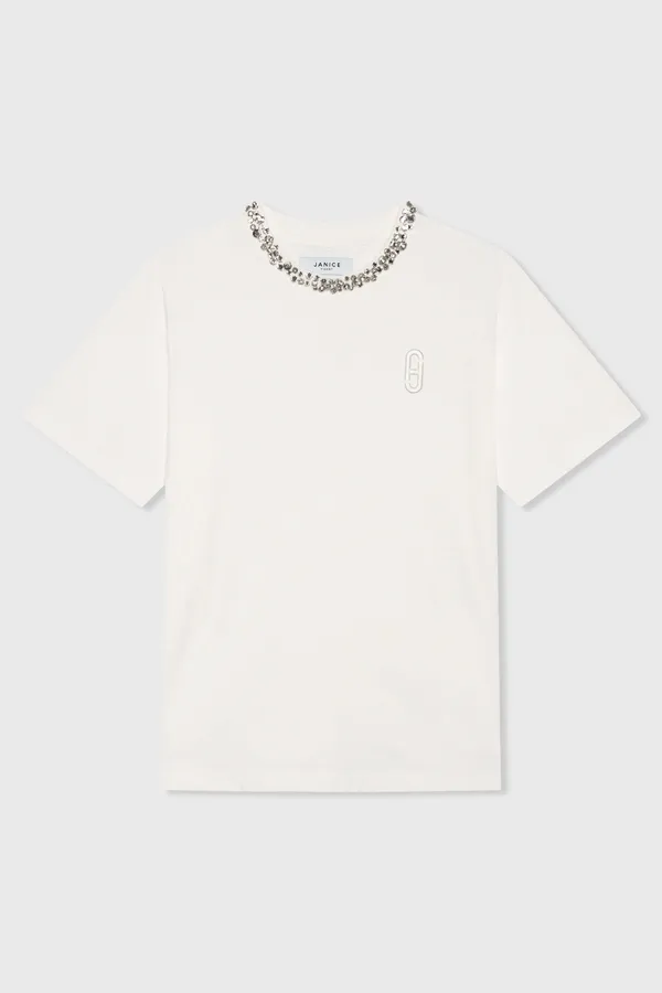 Shirt Dames Steentjes Rock Wit