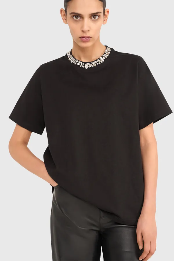 Shirt Dames Steentjes Rock Zwart