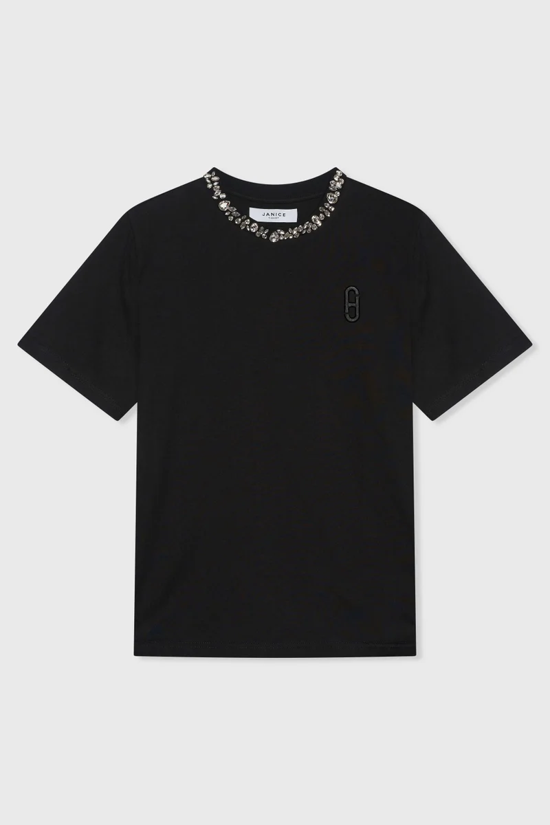 Shirt Dames Steentjes Rock Zwart