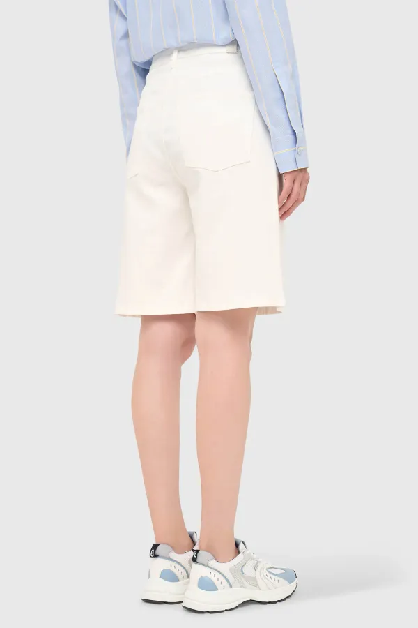 Short Denim Dames Stretch Bo White 183