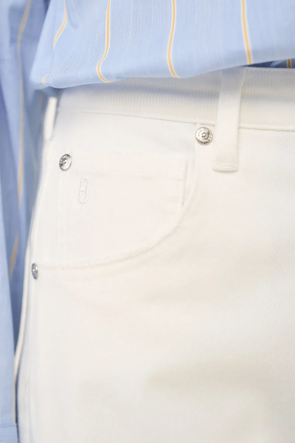 Short Denim Dames Stretch Bo White 183