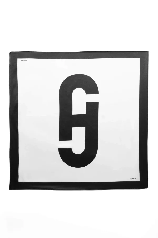 Zijden Sjaal Dames Effron Logo Bruin