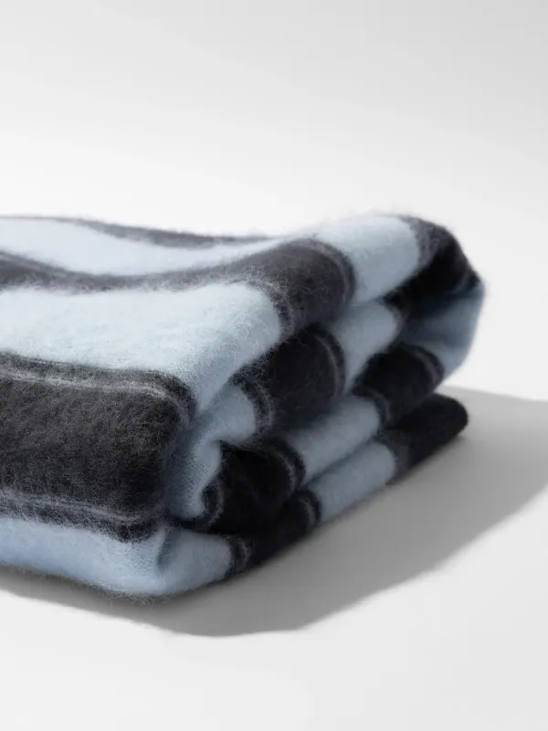 Brushed Merino Wol Dames Sjaal Santos Blauw Grijs