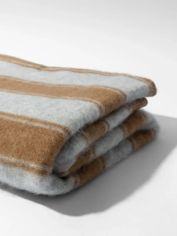 Brushed Merino Wol Dames Sjaal Santos Camel Grijs