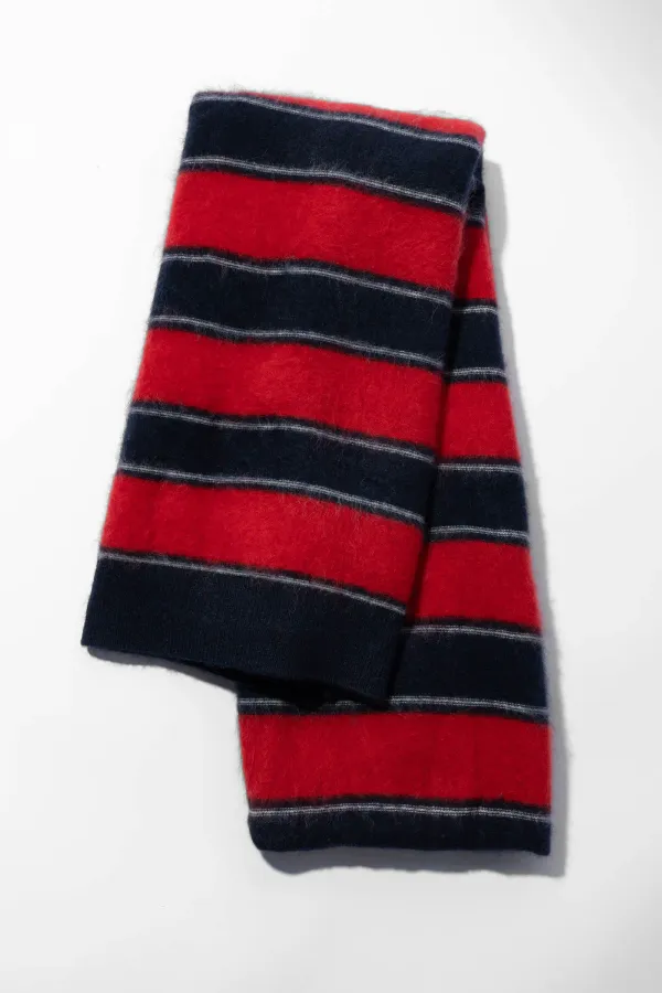 Brushed Merino Wol Dames Sjaal Santos Rood Blauw