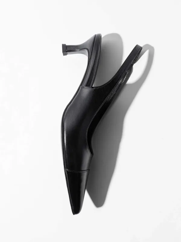 Leren Slingback Pumps Daylon Zwart