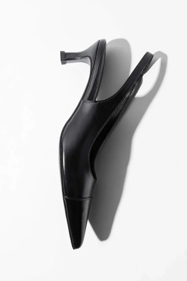 Leren Slingback Pumps Daylon Zwart