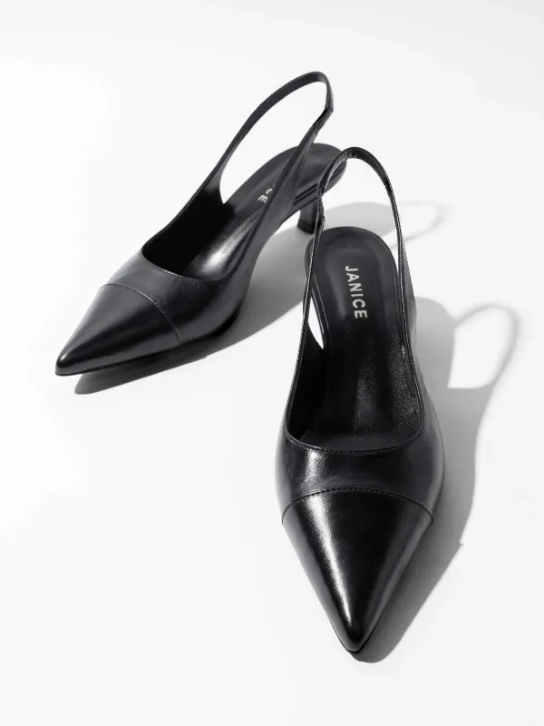 Leren Slingback Pumps Daylon Zwart