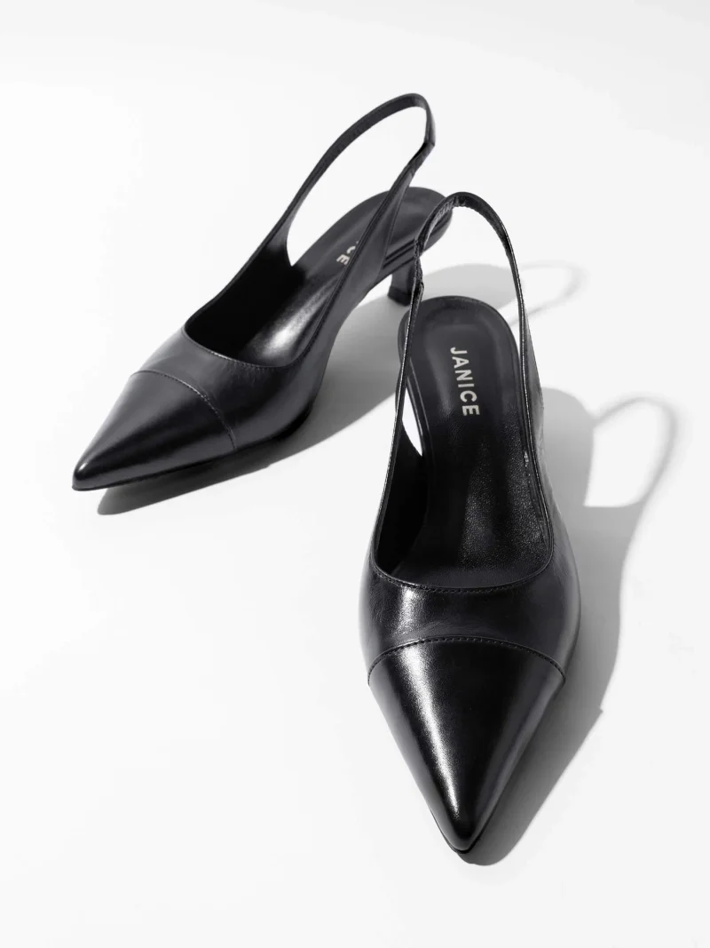 Leren Slingback Pumps Daylon Zwart