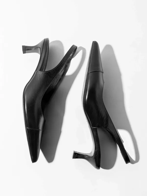 Leren Slingback Pumps Daylon Zwart