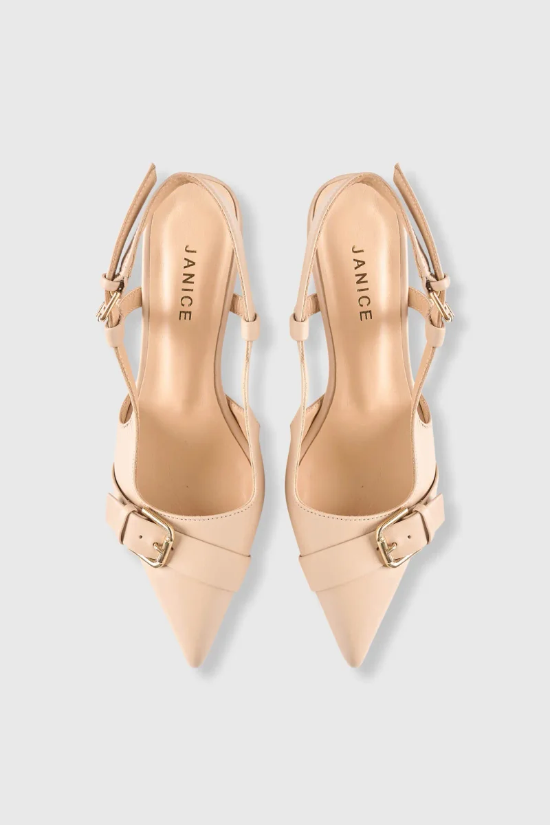 Slingbacks Dames Leer Hakje Roze Elio