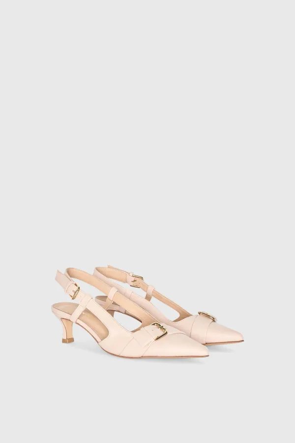 Slingbacks Dames Leer Hakje Roze Elio