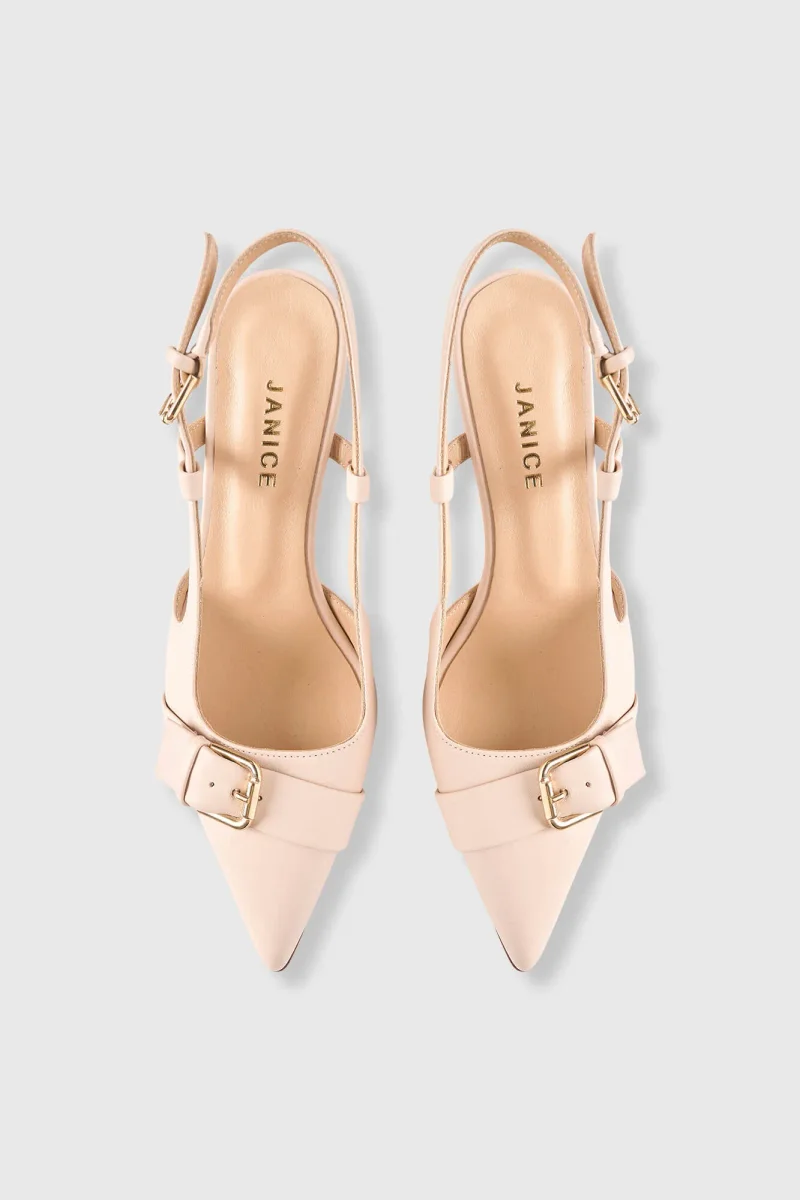 Slingbacks Dames Leer Hakje Roze Elio