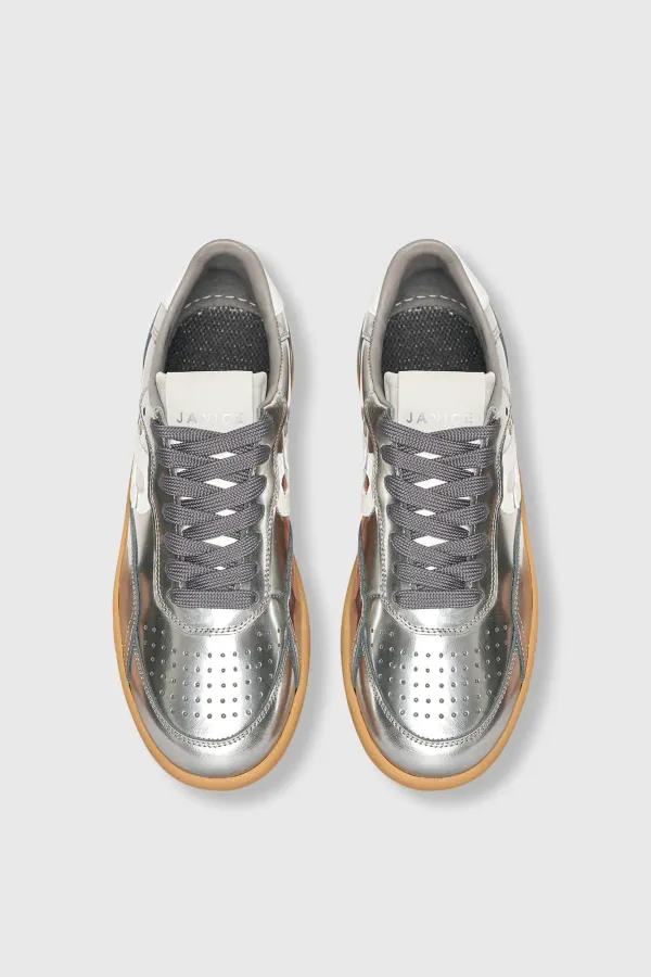 Sneakers Dames Handbal Vintage Stanley Zilver Spiegel