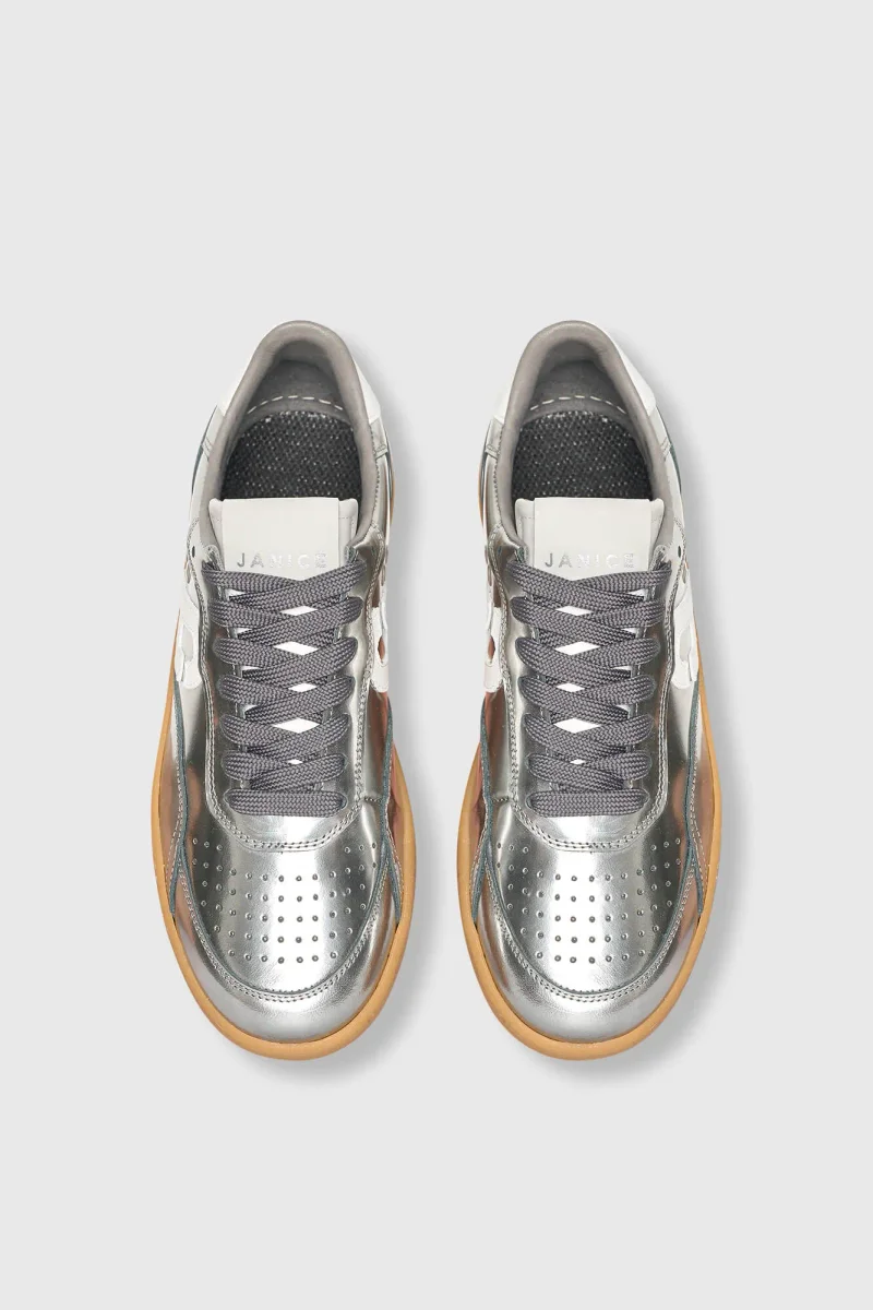 Sneakers Dames Handbal Vintage Stanley Zilver Spiegel