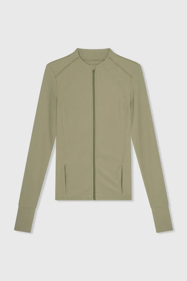 Sport Vest Jasje Dames Groen Rib Texas
