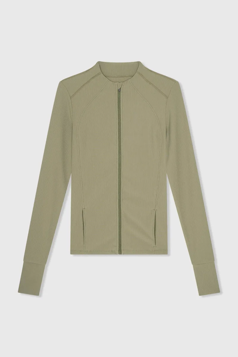 Sport Vest Jasje Dames Groen Rib Texas