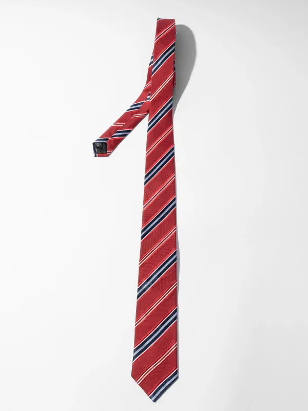 Stropdas Zijde Rood Blauw Strepen Sir