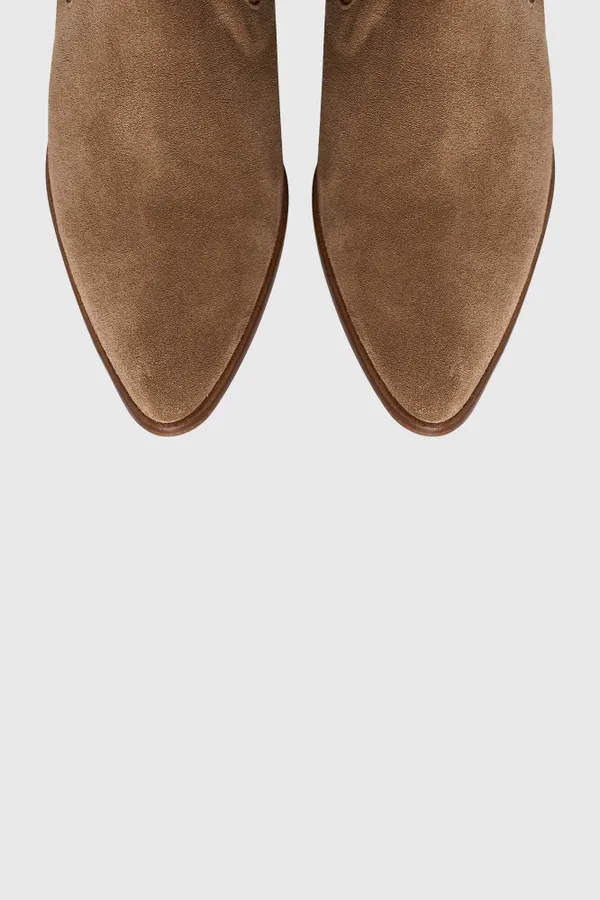 Enkellaars Western Dames Suede Colt Cognac