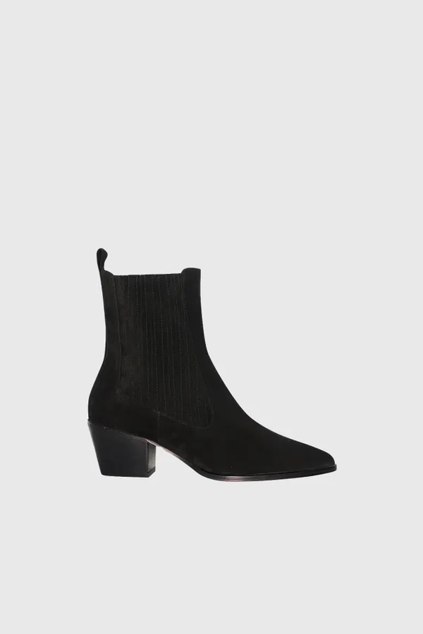 Enkellaars Western Dames Suede Colt Zwart