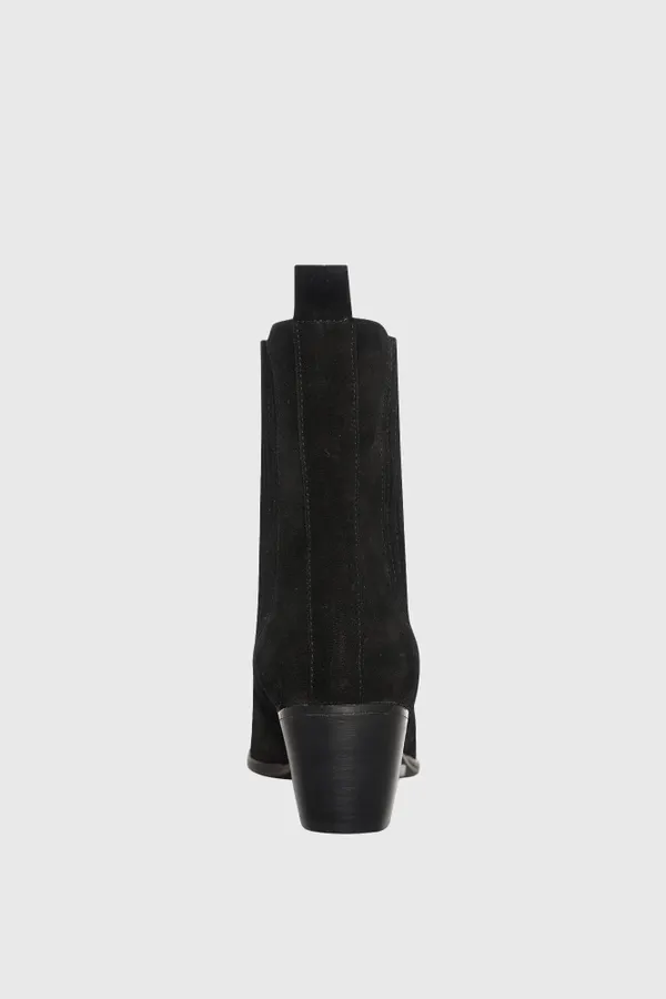 Enkellaars Western Dames Suede Colt Zwart