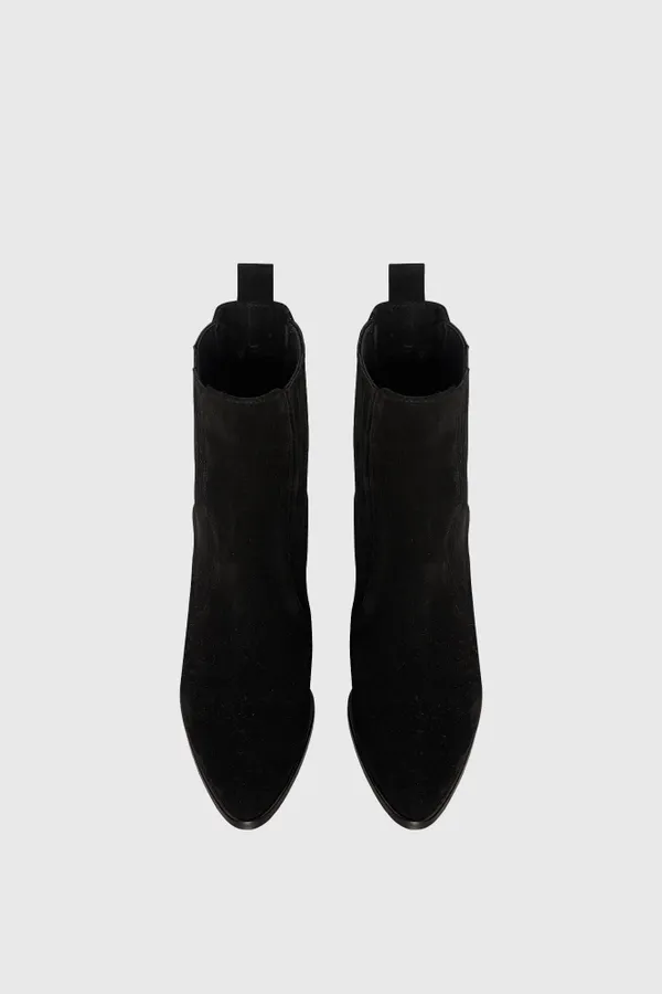 Enkellaars Western Dames Suede Colt Zwart