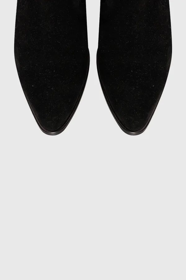 Enkellaars Western Dames Suede Colt Zwart
