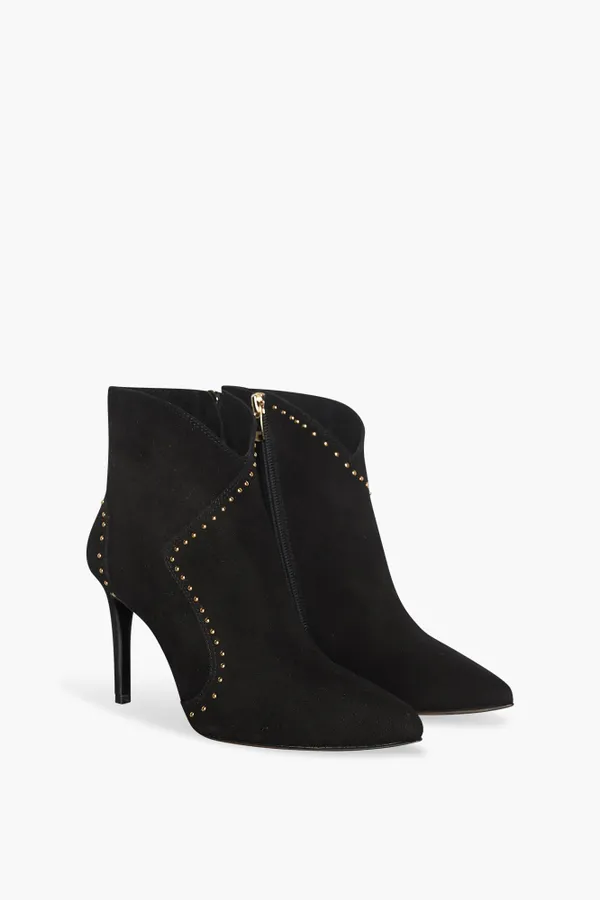 Laarsje Dames Suede Stewart Zwart Studs
