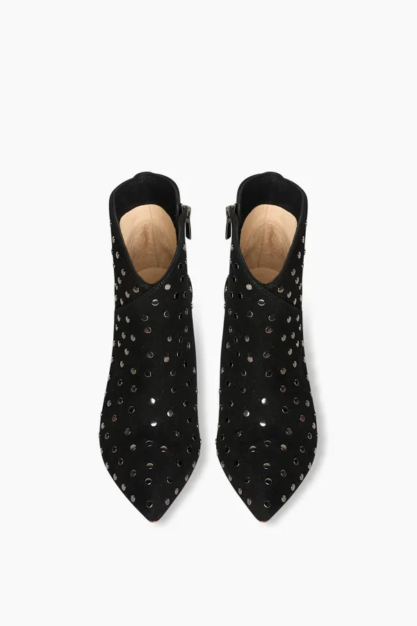 Laarsje Dames Suede Stewart Zwart Studs